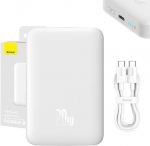 Powerbank Baseus Magnetic, 10000mAh, USB-C 20W, MagSafe (white)