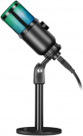 Mikrofon przewodowy Defender GLOW GMC 400 ze statywem STREAM strumieniowy RGB USB