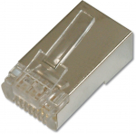 CAT 6 Modularstecker f&uuml;r Rundkabel, geschirmt, 100 Stk.