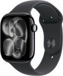 Apple Watch 11 GPS 42mm Sport Band M/L, jet black/black (MEQU4ET/A)
