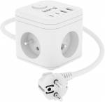 KERG SMART 3-socket power strip with USB-A+USB-C charger 1.5m