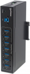 Seven USB 3.0 Type-A Ports, 20 kV ESD Protection, A/C, Bus and Terminal-Block Power Options, DIN Rail, Wall Mountable, M