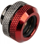 Bitspower Multi-Link Adapter Anschluss gerade G1/4 Zoll AG auf 12mm AD Hardtube - schwarz gl&auml;nzend/rot