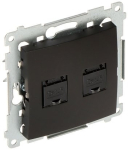 SIMON 54 MODULE BLACK COMPUTER SOCKET 2X UAE 8 CAT.6 UTP WITH DUST COVER FLAT