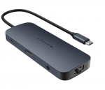 Hyper | HyperDrive EcoSmart Gen.2 Universal USB-C 10-in-1 Hub with 140 W PD3.1 Power Pass-thru | Ethernet LAN (RJ-45) po