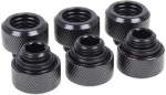 Alphacool Eiszapfen 13mm HardTube screw-on nozzle G1/4 - Deep Black Sixpack