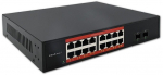 Qoltec SWITCH Gigabit Ethernet | 16x RJ45 | 2x SFP | 1000 Mb/s