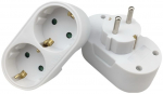 MicroConnect Schuko power splitter, with 2 ways, White