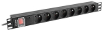 LANBERG POWER STRIP PDU RACK 19" (1U, 16A, 8X 230V PL, 2m)