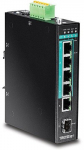 Trendnet 5-port Hardened Industrial Gigabit PoE+ DIN-Rail Switch