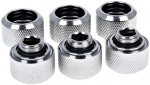 Alphacool Eiszapfen 16mm HardTube compression fitting G1/4 - knurled - chrome sixpack