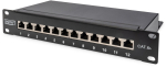 Digitus CAT 6A Patch Panel, shielded, 12-Port, 1HE, 10", black
