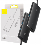 Hub USB-C 4xUSB 3.0 Ports 25cm, Black