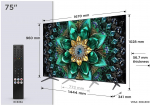 TCL 75Q6C 75" 4K Ultra HD QD-Mini LED Flat TV, 3840x2160