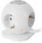 ENTAC 3-way socket ball with USB 1.5m switch white