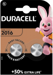 Duracell button cell battery CR2016 3.0V lithium 2 pcs