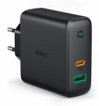 AUEKY PA-D1 Wall charger 1x USB 1x USB-C Power Delivery 3.0 Dynamic Detect 30W Black
