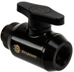 Bitspower Absperrhahn 1x IG 1/4 Zoll & 1x G1/4 Zoll AG, drehbar - matt black
