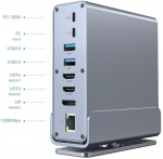 Gembird A-CF-COMBO15-01 USB Type-CF 15-in-1 multi-port adapter (USB hub AF-ports v.2x2 + v.3x3, Type-CF + HDMIx2 + Displ