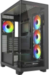 Sharkoon ELITE SHARK CA500 case, black, 2x tempered glass