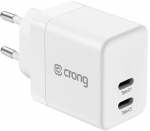 Crong Mains charger 2xUSB-C 35W PD 3.0 z PPS white