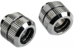 Bitspower Touchaqua Link Adapter Female G1/4 Zoll AG auf Link Tube verstellbar 16-22mm - 2er-Pack, silber