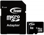 Team memory card - microSDHC - 8 GB - black