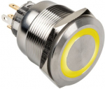 DimasTech Vandalism Switch/Push Button 25mm, Silverline Ring - RGB