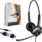 Gequdio 2-Ear USB Headset for PC, MAC