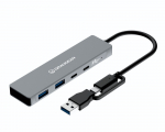 GRAUGEAR 10Gbps USB-HUB 4x USB 3.2. 2x Type-C und 2x Type-A