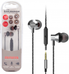 Earphones with Built-in Mic & In-Wire Remote Controller, Silver