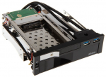 Akasa 5,25 Zoll Laufwerksrahmen f&uuml;r 1x 3,5+1x 2,5 Zoll, inkl. 2x USB 3.0