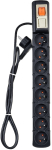 HSK DATA acar S8 PRO 8-outlet 230 V Black 1.5 m