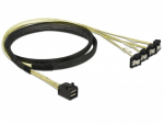 Cable Mini SAS HD SFF-8643 > 4 x SATA 7 Pin angled 1 m
