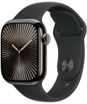 Apple Watch Series 10 GPS + Cellular 42mm Slate Titanium Case with Black Sport Band - S/M