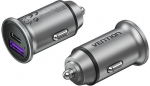 Vention Two-Port USB A+A(30+30) Car Charger Gray Mini Style Aluminium Alloy Type