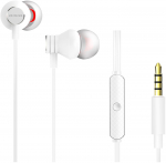 Earphones with Built-in Mic & In-Wire Remote Controller, White