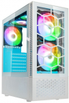 Kolink Observatory MX ARGB Midi-Tower Case - White with Tempered Glass Panels and 5 ARGB PWM Fans