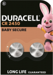 Duracell CR2450 3.0V lithium coin cell battery, 2 pcs