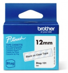 Brother BTAG-131 12mm Black on Clear Tape