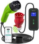Qoltec Adjustable 2in1 Type 2 EV Charger 7kW 230V CEE 3P WiFi LCD 5m