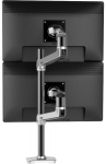 Ergotron - LX Dual Stacking Arm, Tall Pole - polished aluminum