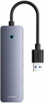 Hub USB-A to USB 3.0 4-Ports + USB-C Power Port 15cm, Gray