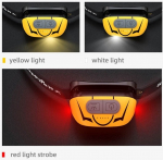 Headlight with sensor, rechargable USB 5W 500lm, 1800mAh, 73g