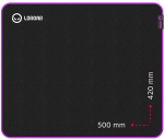 Lorgar Main 315, Gaming mouse pad, High-speed surface, Purple anti-slip rubber base, size: 500mm x 420mm x 3mm, weight 0