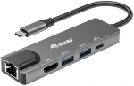 Equip Dock USB-C->HDMI.2xUSB3.0.GbE.100WPD 25cm si