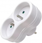 MicroConnect Plug EU to 2French Type E, White