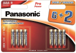 Panasonic Pro Power battery LR03PPG/8B (6+2)
