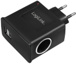 LogiLink USB power supply with cigarette lighter socke