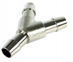8mm (10/8mm) Y hose connector - nickel-plated brass